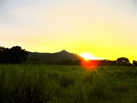 Sun Setting Across Corn Fields in Palomino Colombia